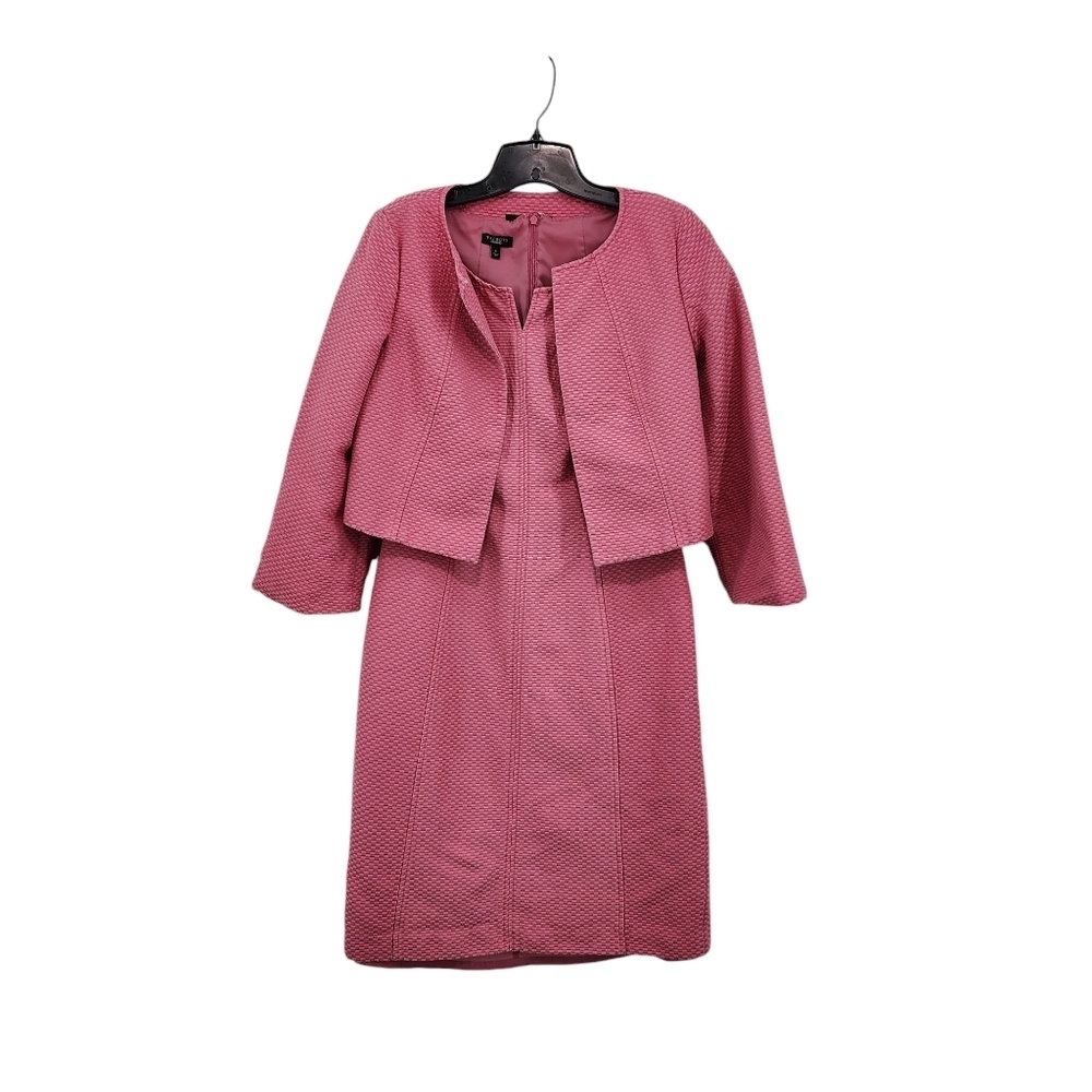 Talbots Women's Cotton Silk Blend Textured Two Piece Dress - 4